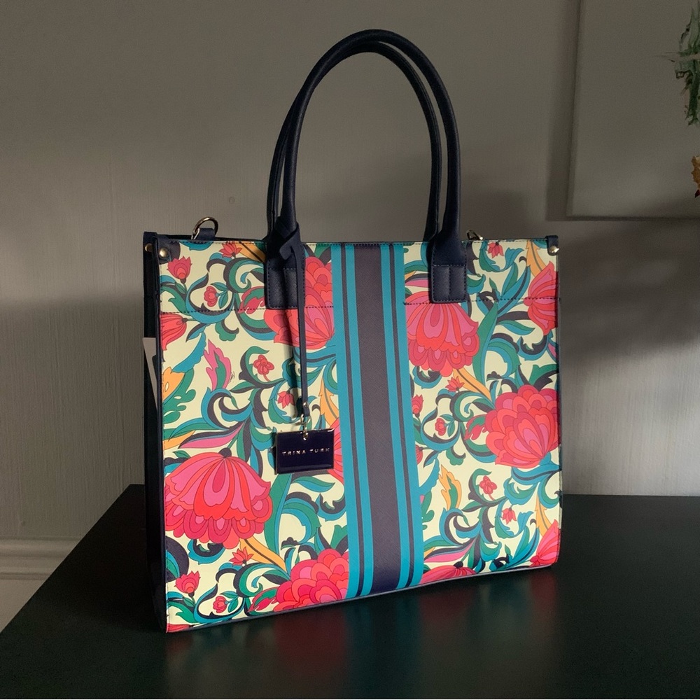 NWT Trina Turk Floral Georgette Large Printed Tote Bag